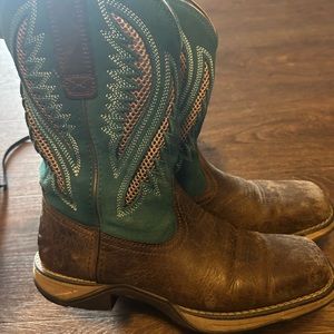 blue Ariat boots, size 8 in women’s